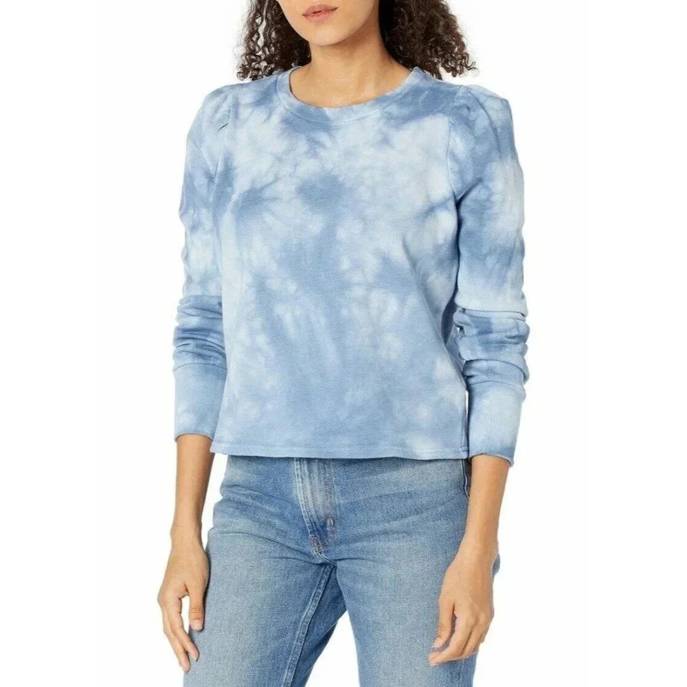 BB DAKOTA BY STEVE MADDEN Groove Thing Sweatshirt Blue Tie-dye Fleece Medium NWT